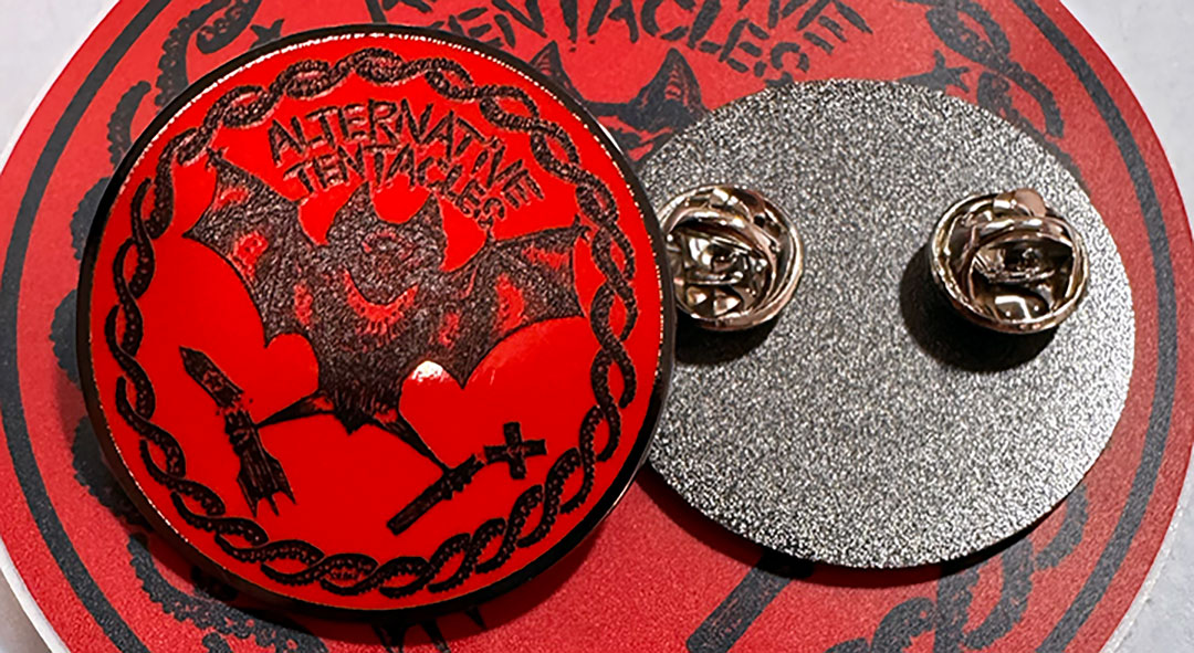 Alternative Tentacles Pin and Sticker Set By Chris Shary. Limited