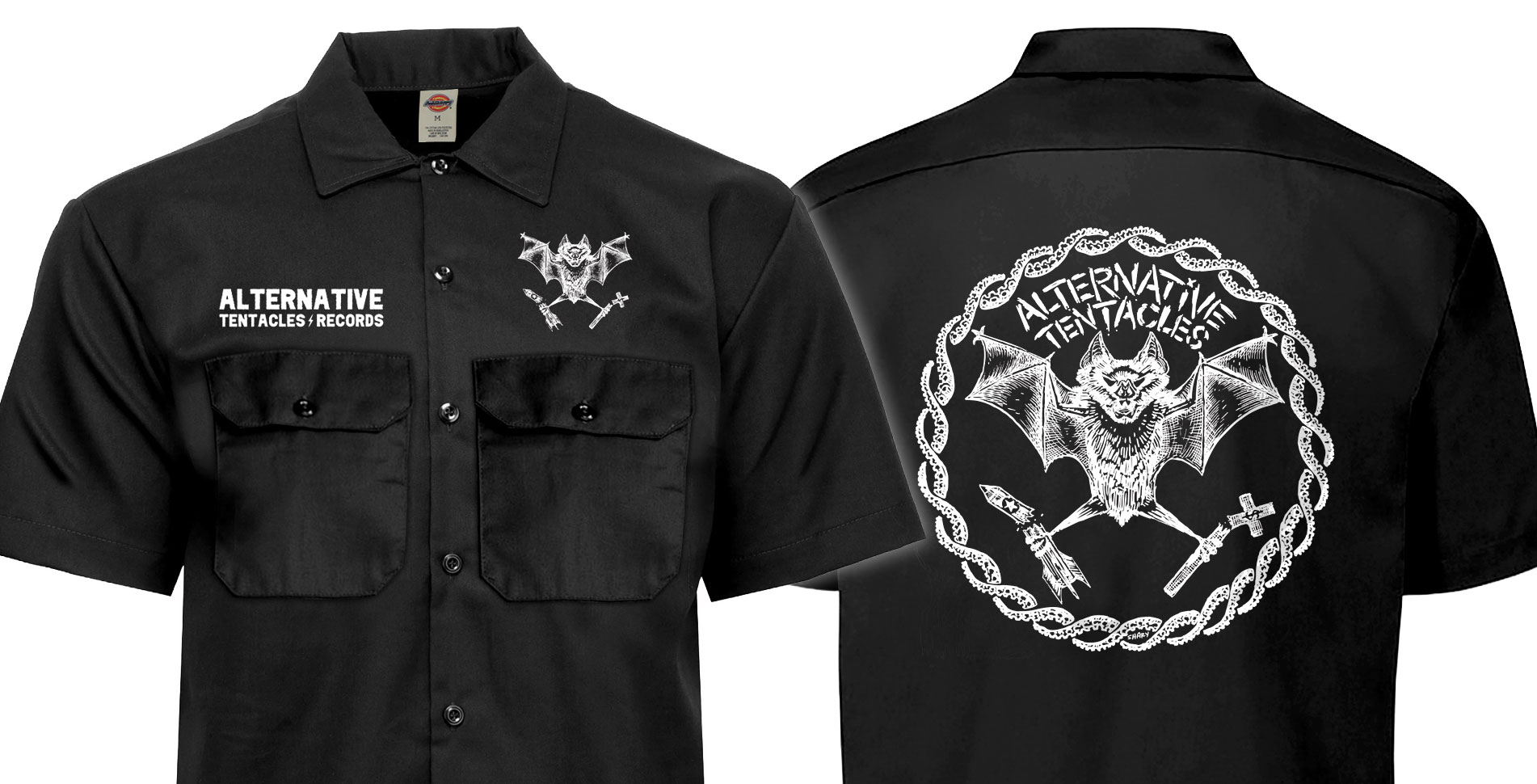 Alternative Tentacles Work Shirt By Chris Shary. Limited to 100.